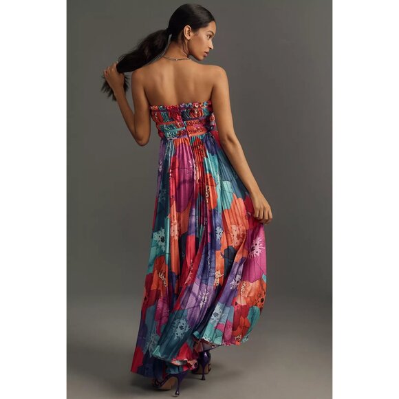 HUTCH Sabina Floral Tiered Plissé Gown in Multi Size US 12 - Picture 2 of 10